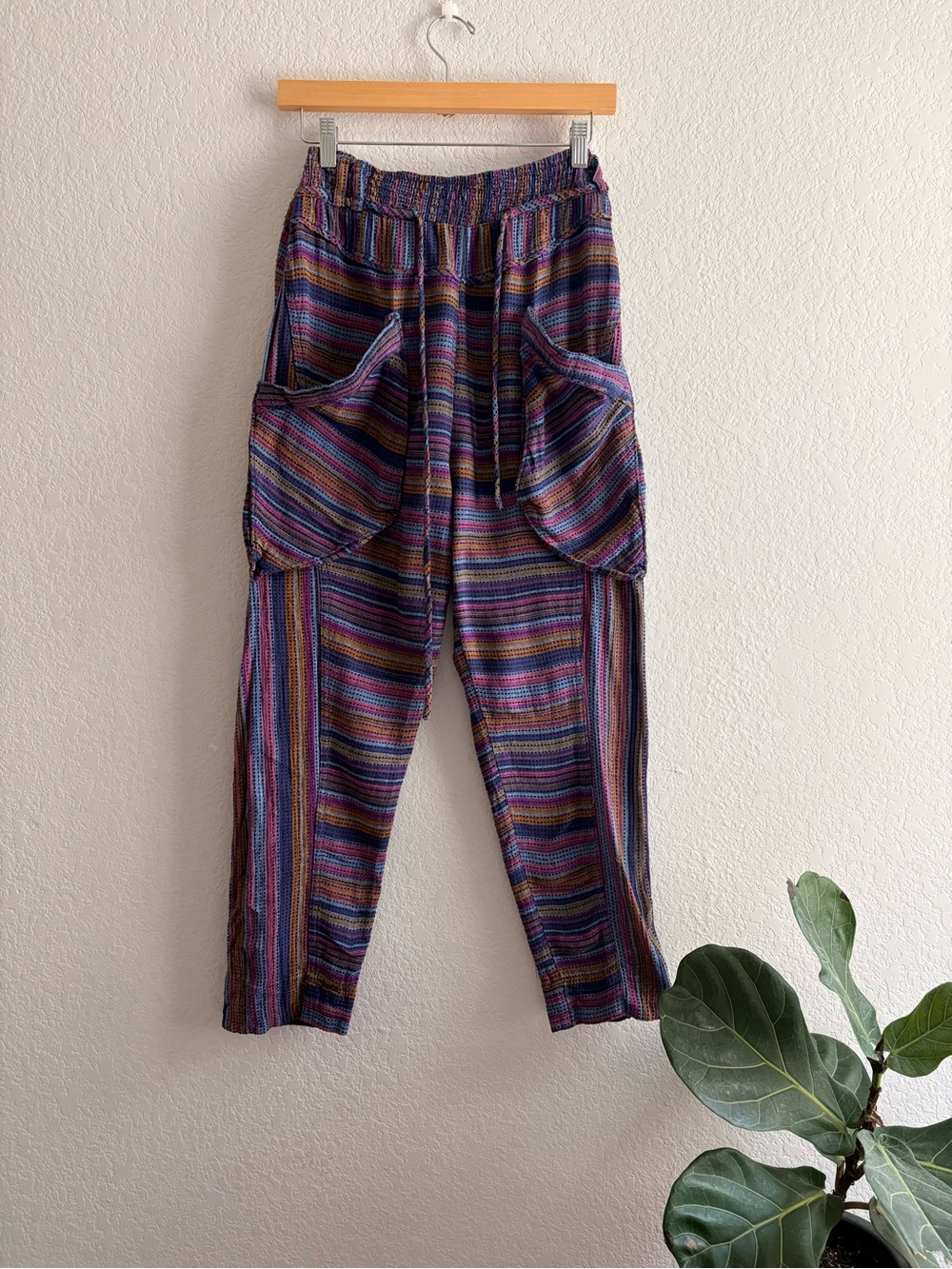Free People Sweet Escape High Waist
Harem Woven Striped Pants Pouch Pockets S - Picture 6 of 8